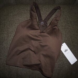 Alo Yoga Airbrush Real Bra Tank Espresso Size L NWT